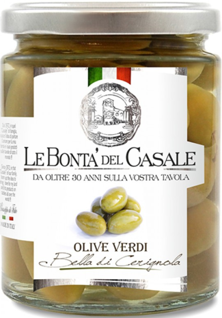 Olive Verdi - Bella di Cerignola 280 g - Oliven - Glas Grüne