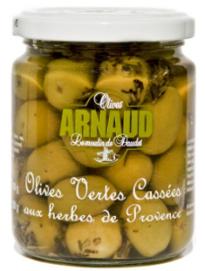Grüne Oliven mit Kräutern der Provence - 150 g Glas